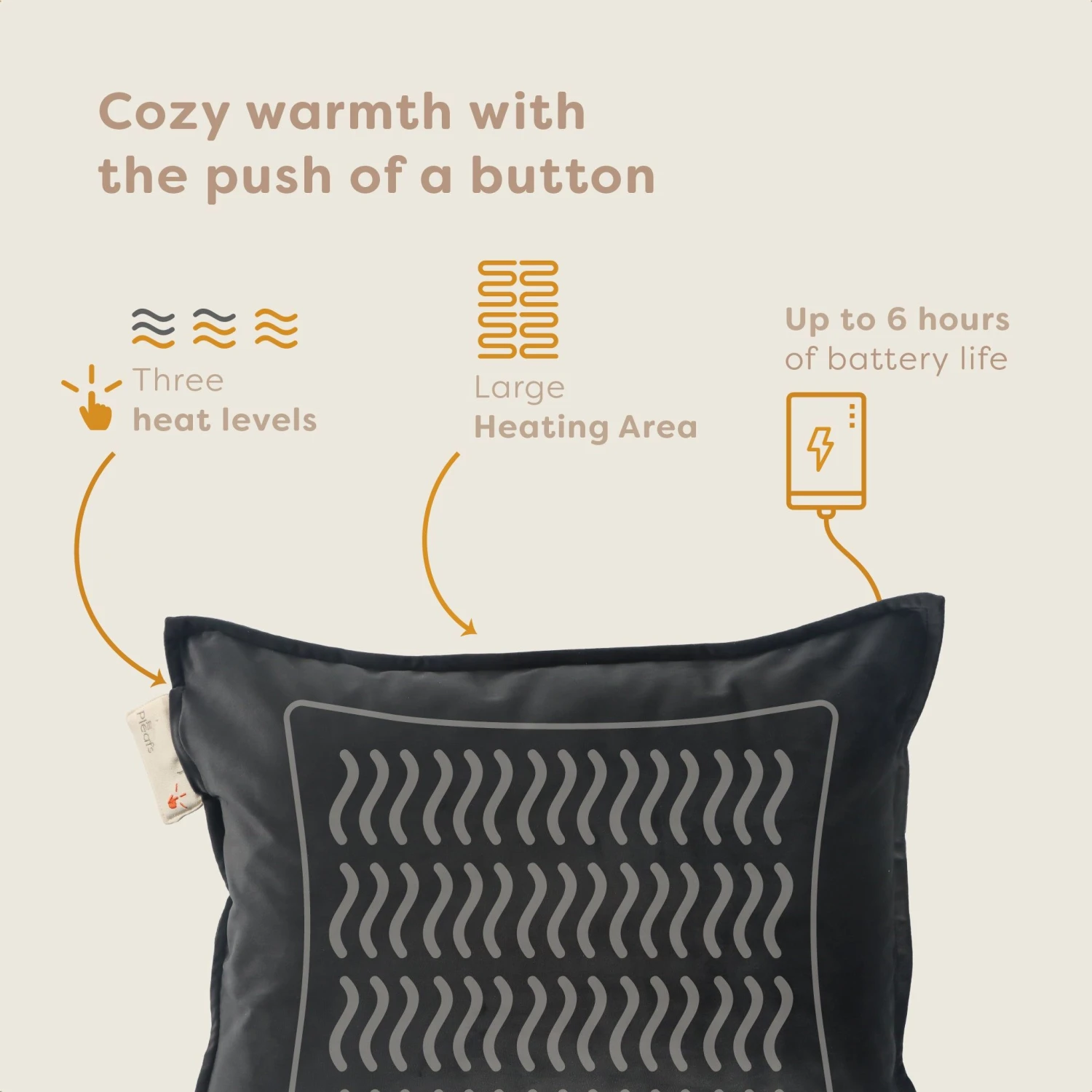 Pleafs Warmtekussen Plush 45x60cm - Onyx 3 Pleafs Warmtekussen Plush 45x60cm - Onyx - Afbeelding 3