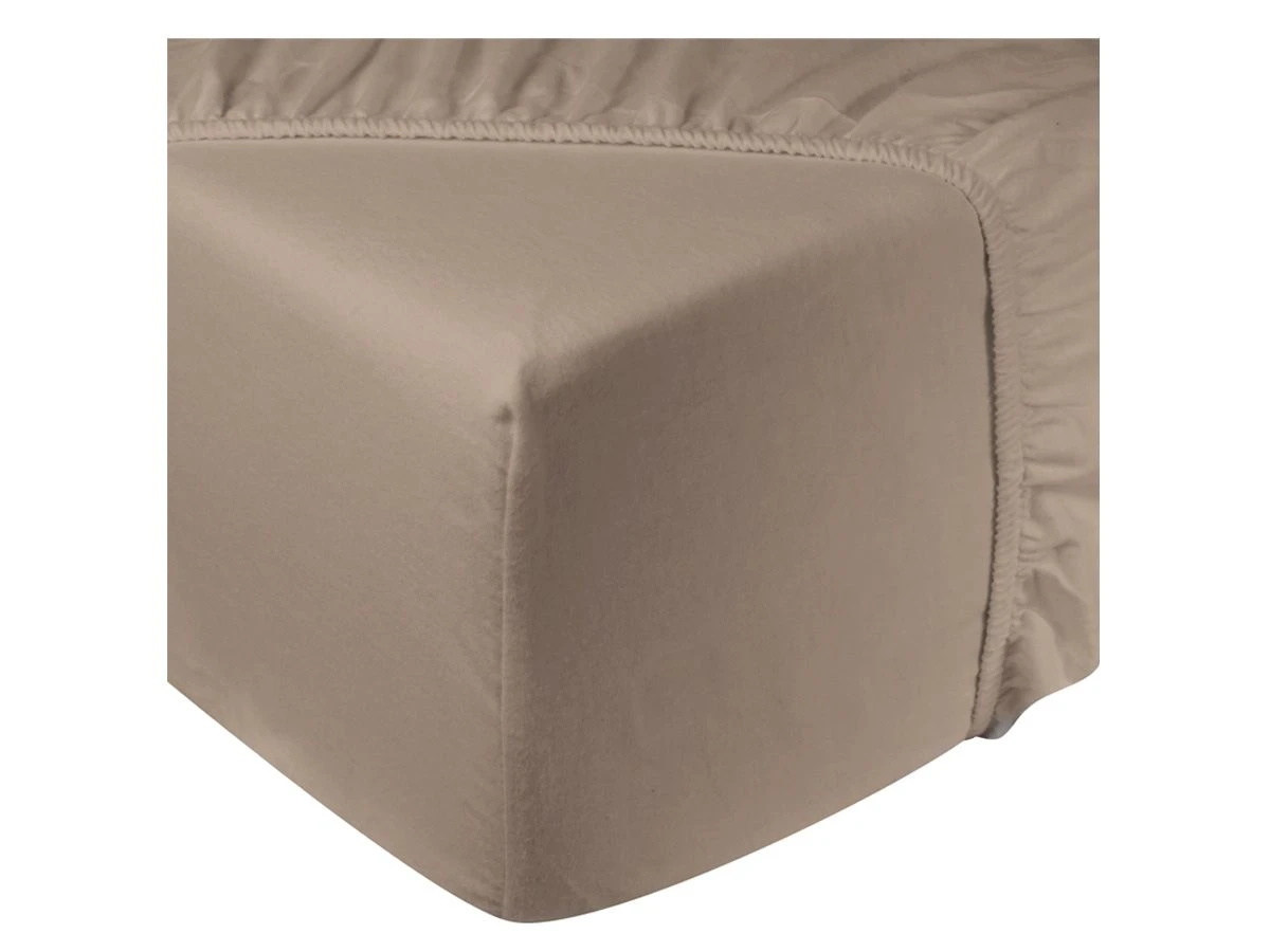 DoubleDry Flanel 140x200 Cm Hoeslaken - Beige 1 DoubleDry Flanel 140x200 Cm Hoeslaken - Beige