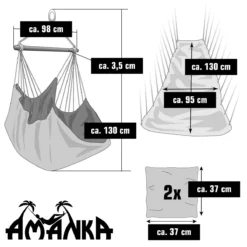 AMANKA Hangstoel Met 2 Kussen En Hangstoelframe -Merkloos Winkel dcd45988ed56dd9c