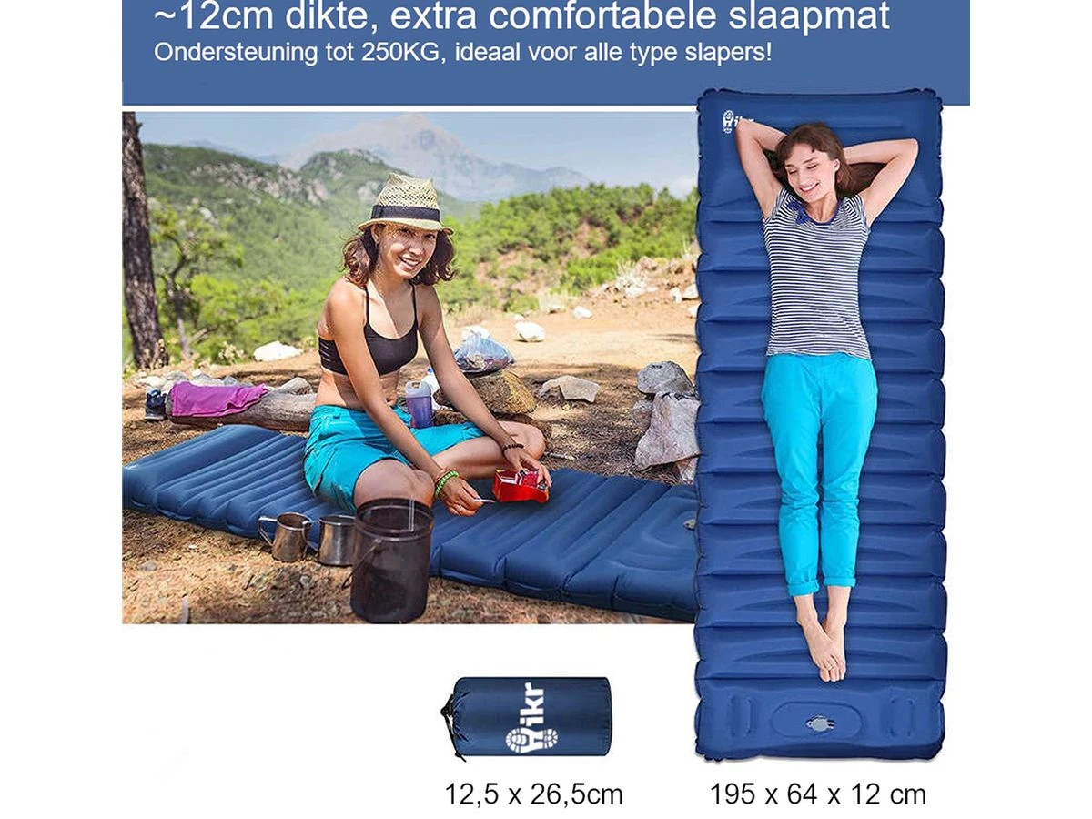 Hikr® 10cm+ Slaapmat - Blue 3 Hikr® 10cm+ Slaapmat - Blue - Afbeelding 3