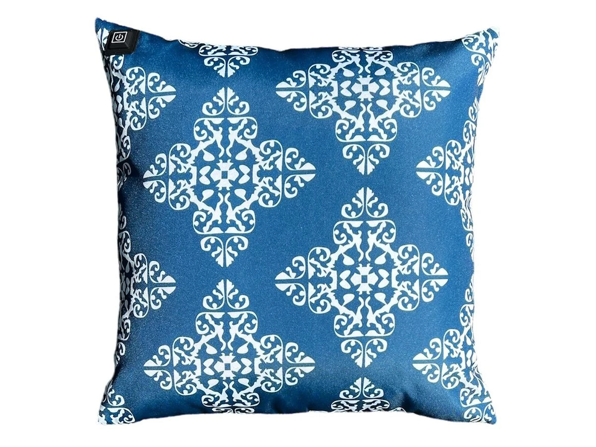 Merkloos Warmpi Verwarmd Outdoor Sierkussen - Blue/White 1 Merkloos Warmpi Verwarmd Outdoor Sierkussen - Blue/White