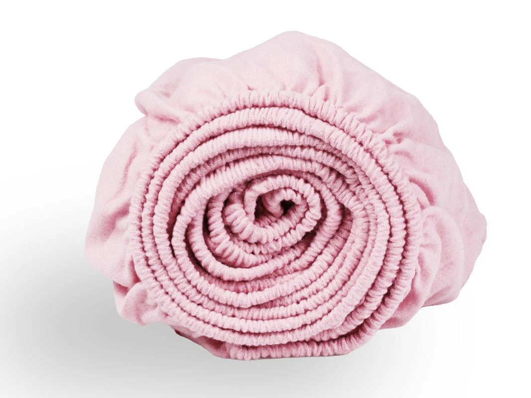 DoubleDry Flanel 90x200 Cm Hoeslaken - Lichtroze 2 DoubleDry Flanel 90x200 Cm Hoeslaken - Lichtroze - Afbeelding 2