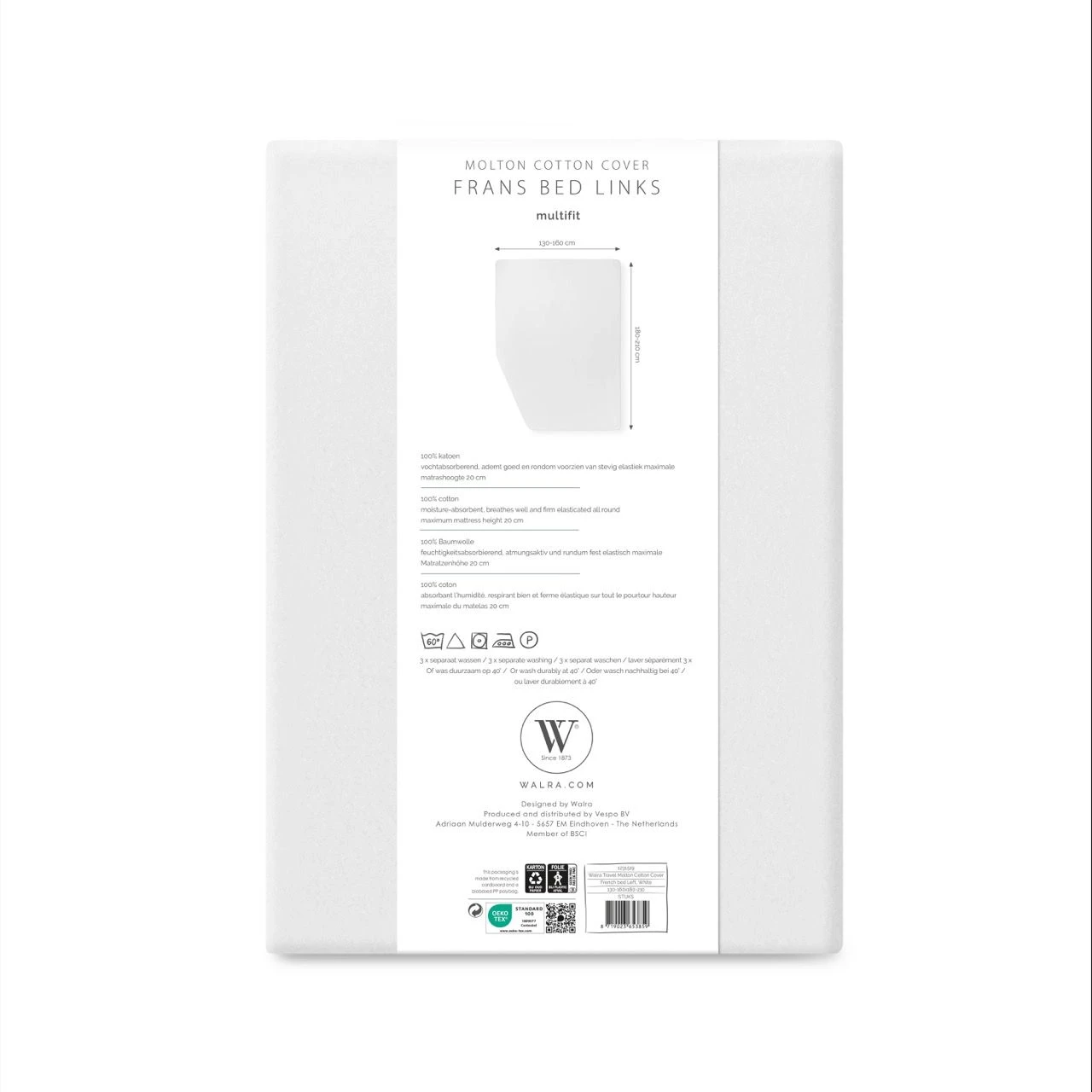 Walra Multifit Frans Bed Cotton Molton - Links 5 Walra Multifit Frans Bed Cotton Molton - Links - Afbeelding 5