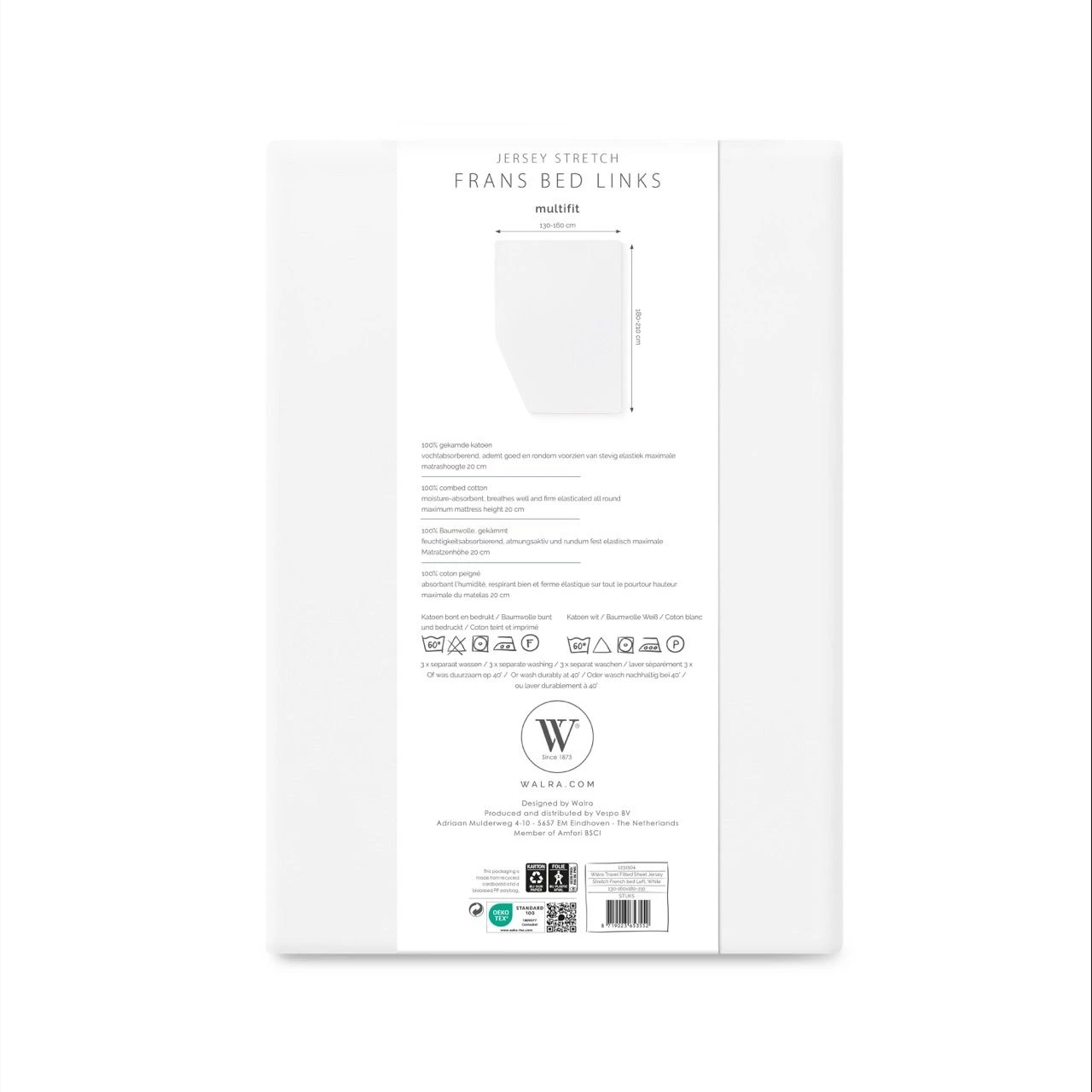 Walra Multifit Frans Bed Links Hoeslaken - White 5 Walra Multifit Frans Bed Links Hoeslaken - White - Afbeelding 5