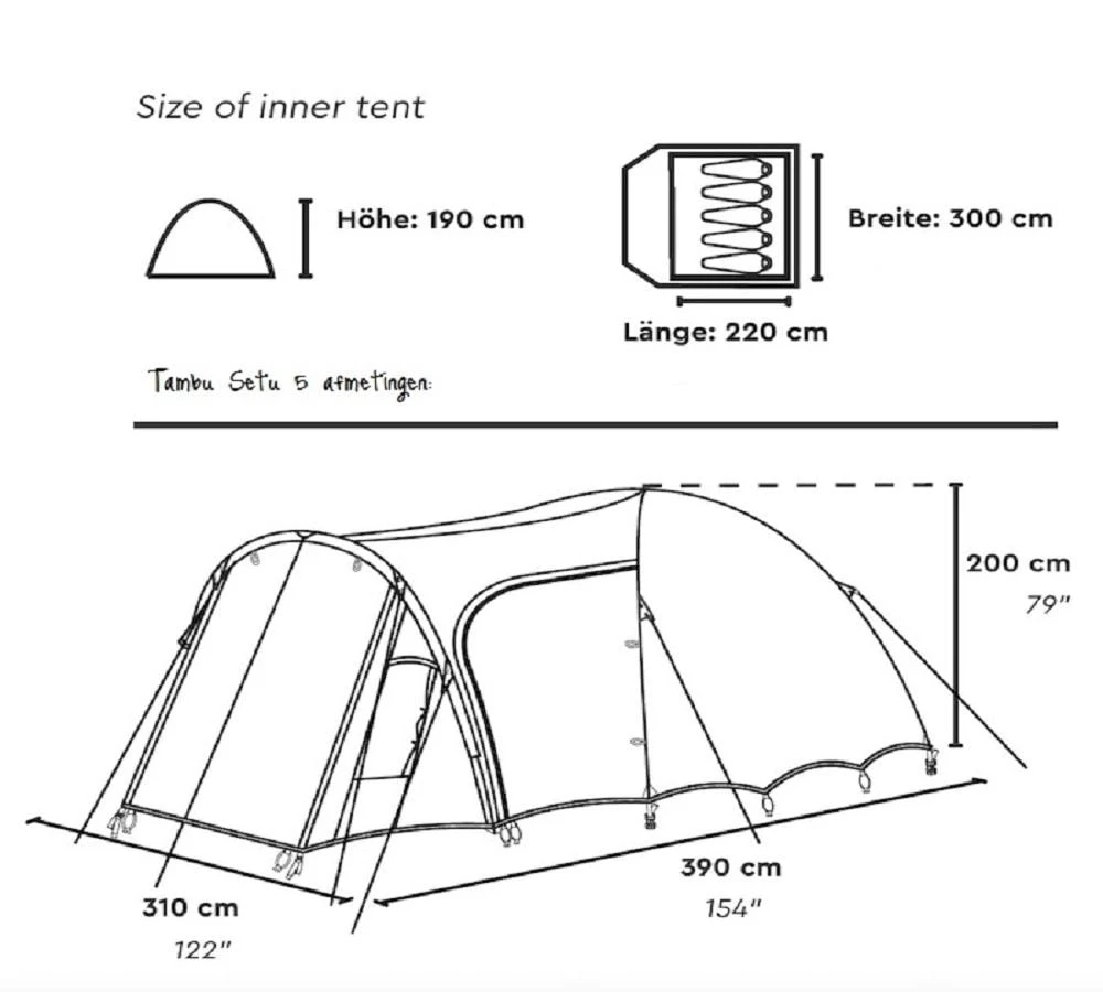 Merkloos Tambu Setu 5-persoons Koepeltent 2 Merkloos Tambu Setu 5-persoons Koepeltent - Afbeelding 2