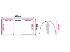 Obelink Twinspace Vis-à-Vis Tunneltent 11 Obelink Twinspace Vis-à-Vis Tunneltent -Merkloos Winkel twinspace floor plan ecommerce