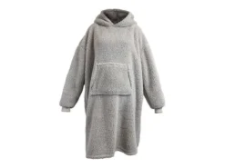 Unique Living Teddy Long Oversized Hoodie - Chateau Grey