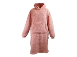 Unique Living Teddy Long Oversized Hoodie - Old Pink